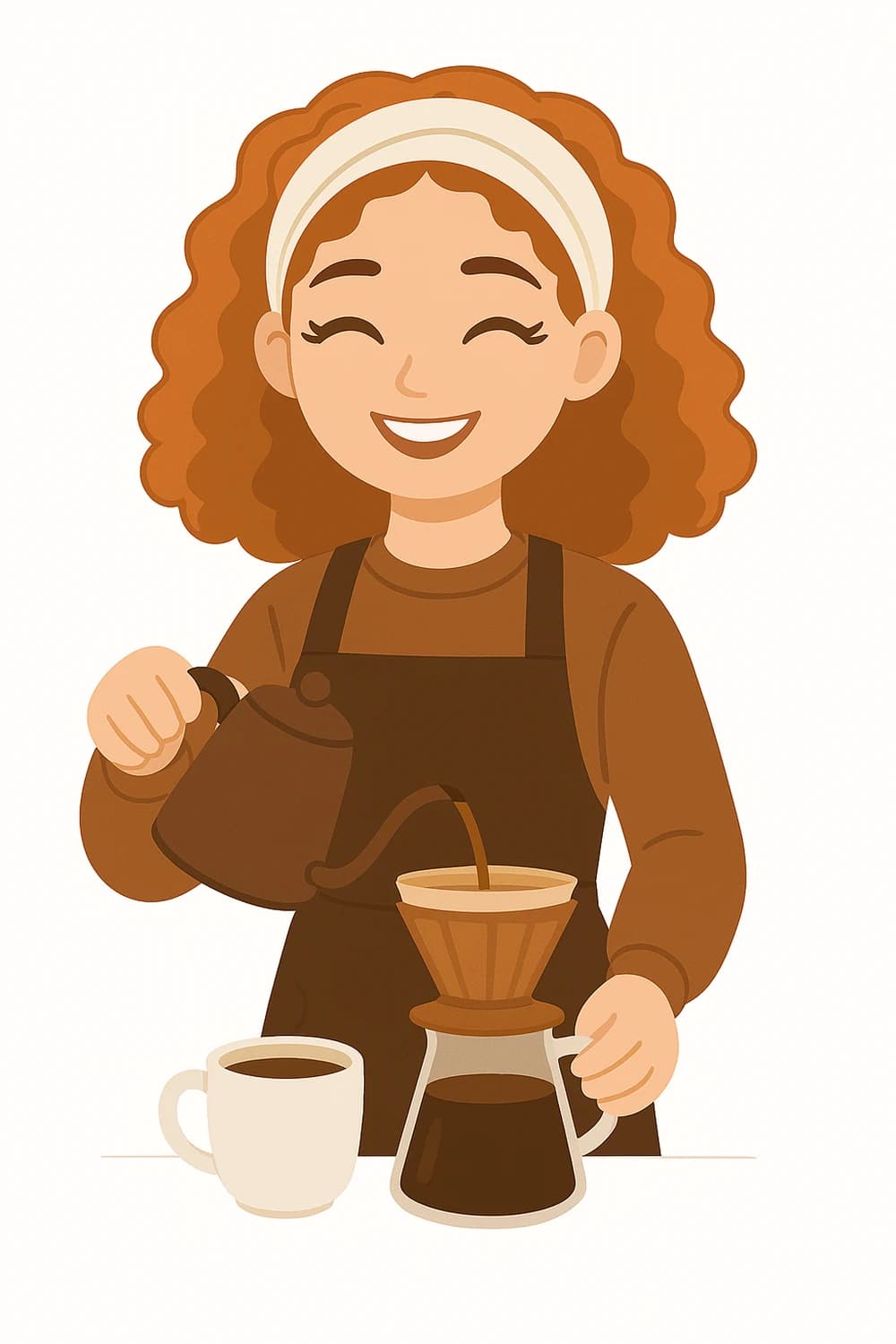Renata preparando un café con filtro