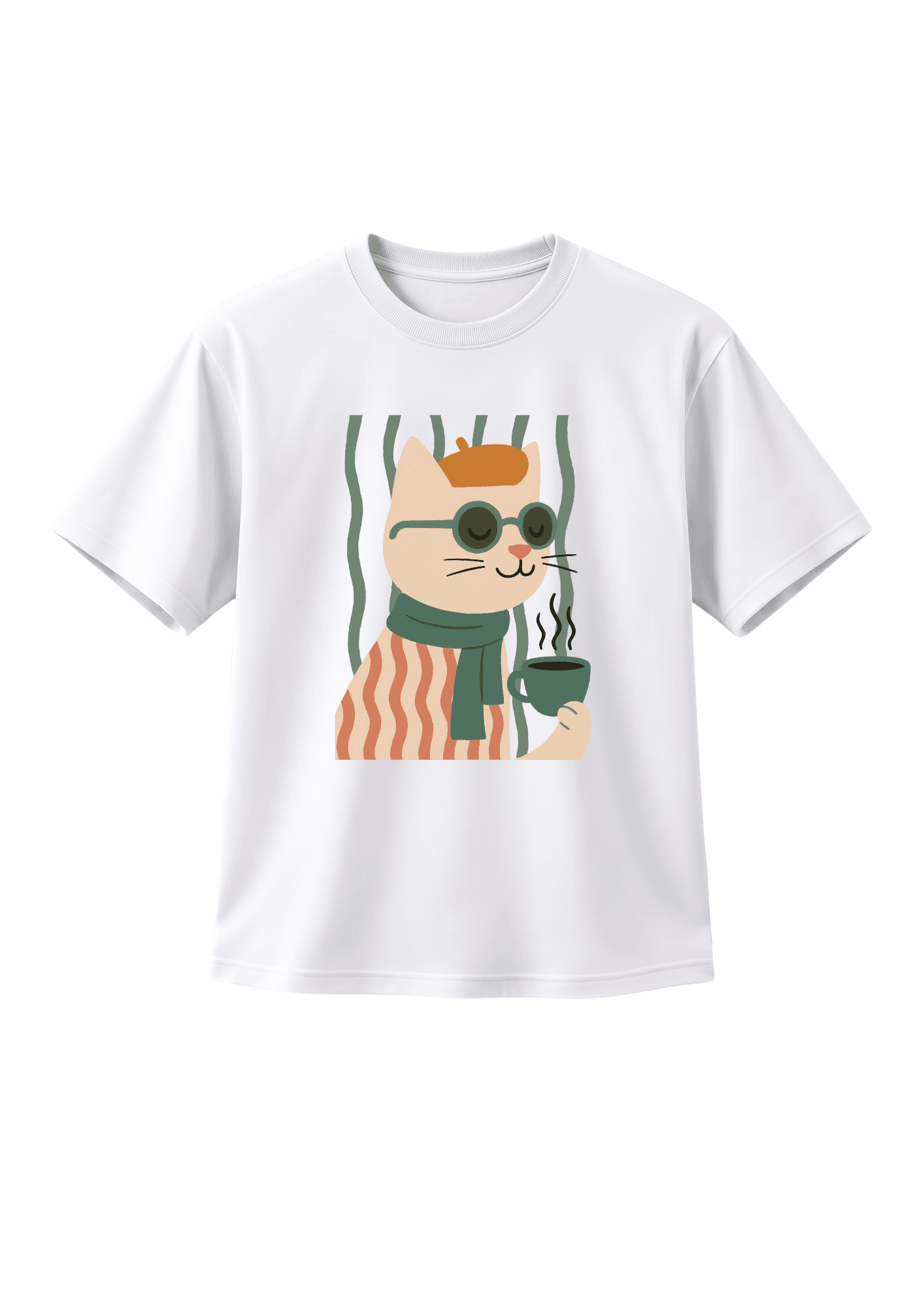 cat coffe white
