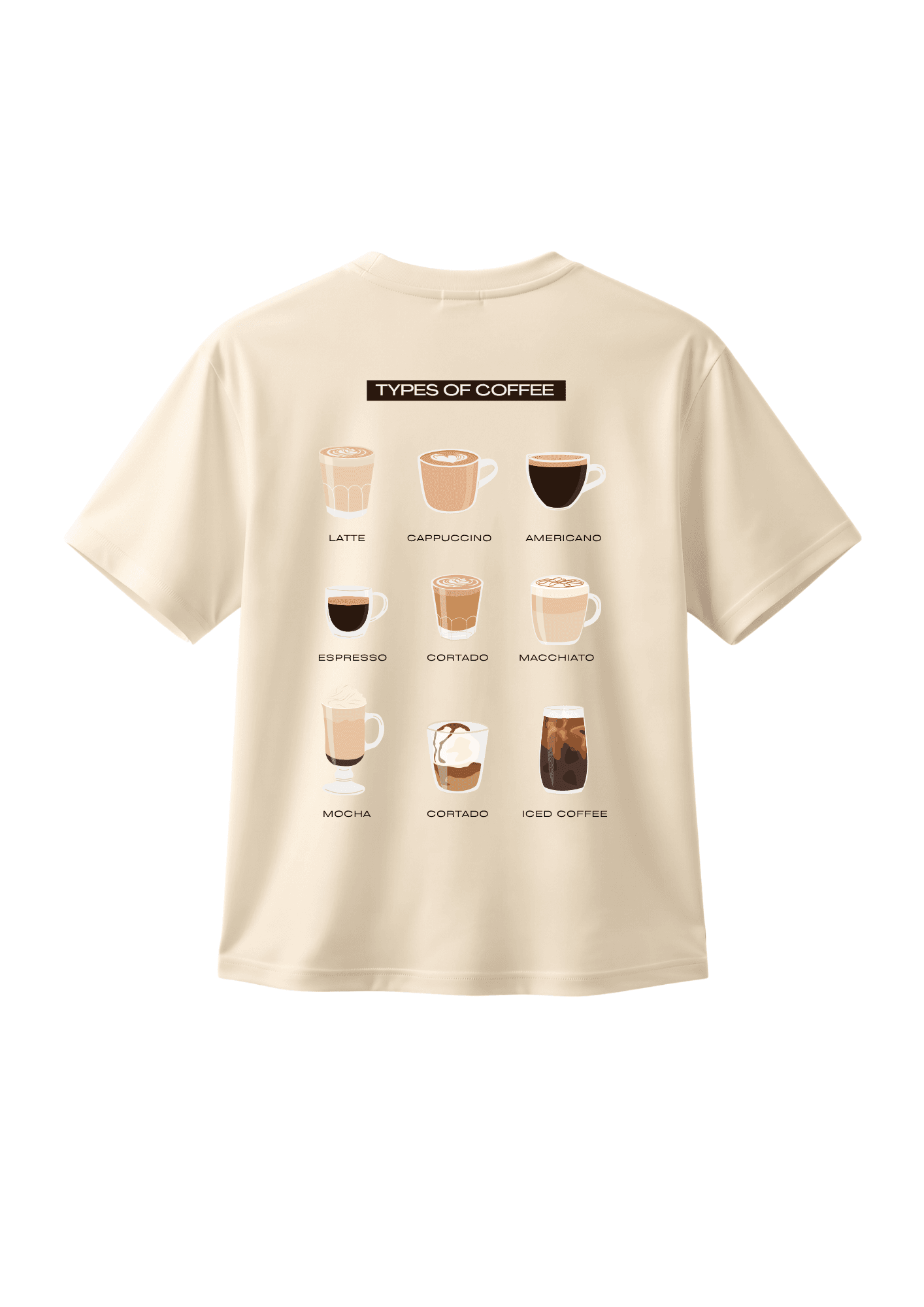 types of coffee back cream