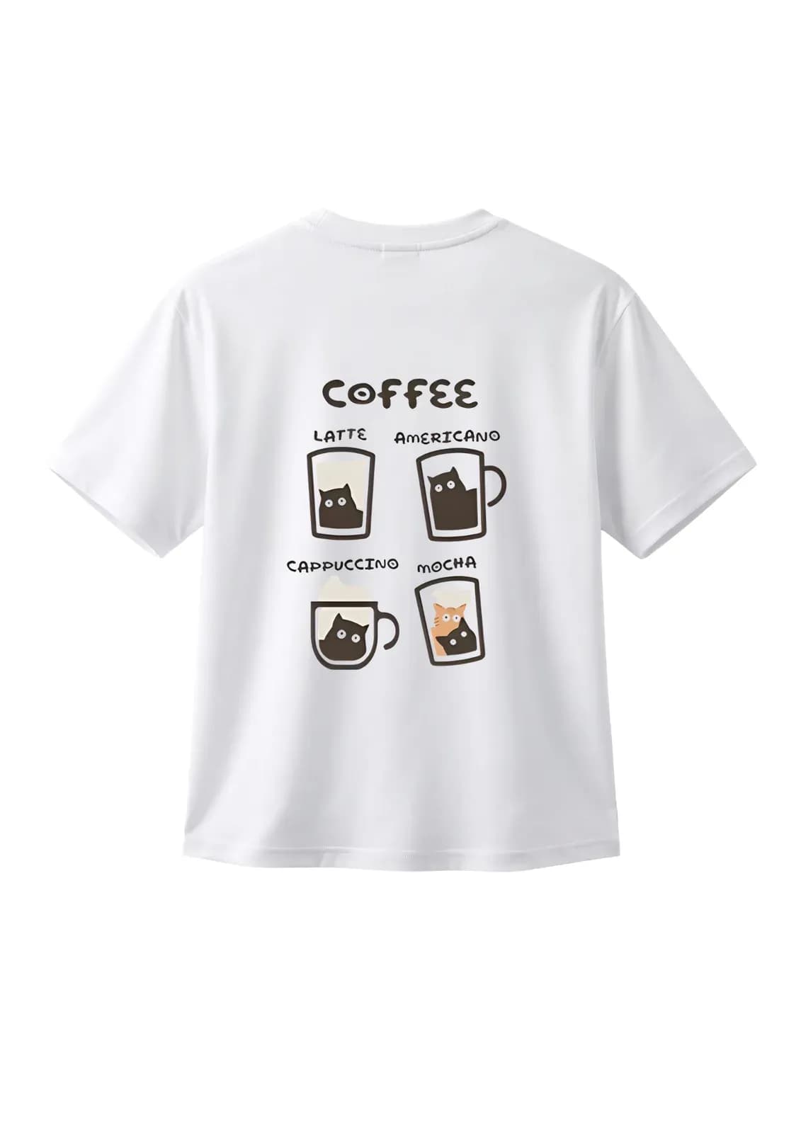 coffee cats back white
